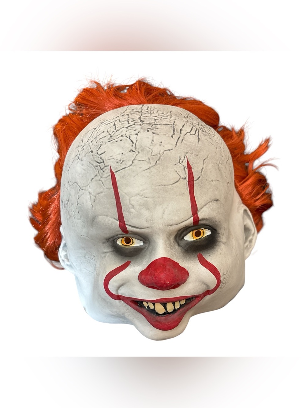 IT chapter II adult pennywise mask Scary Clown Mask - White, Orange & Red